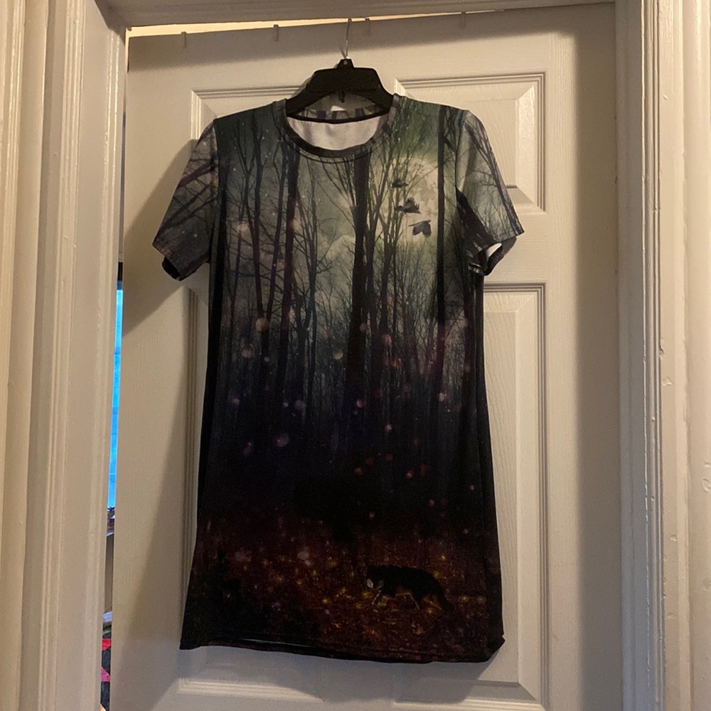 Midnight Forest Orbs Tee Blackmilk Clothing Dress